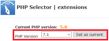 how do i change php version set as current