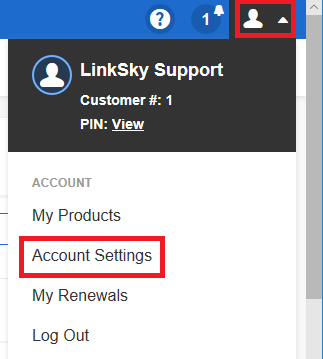 Account Menu